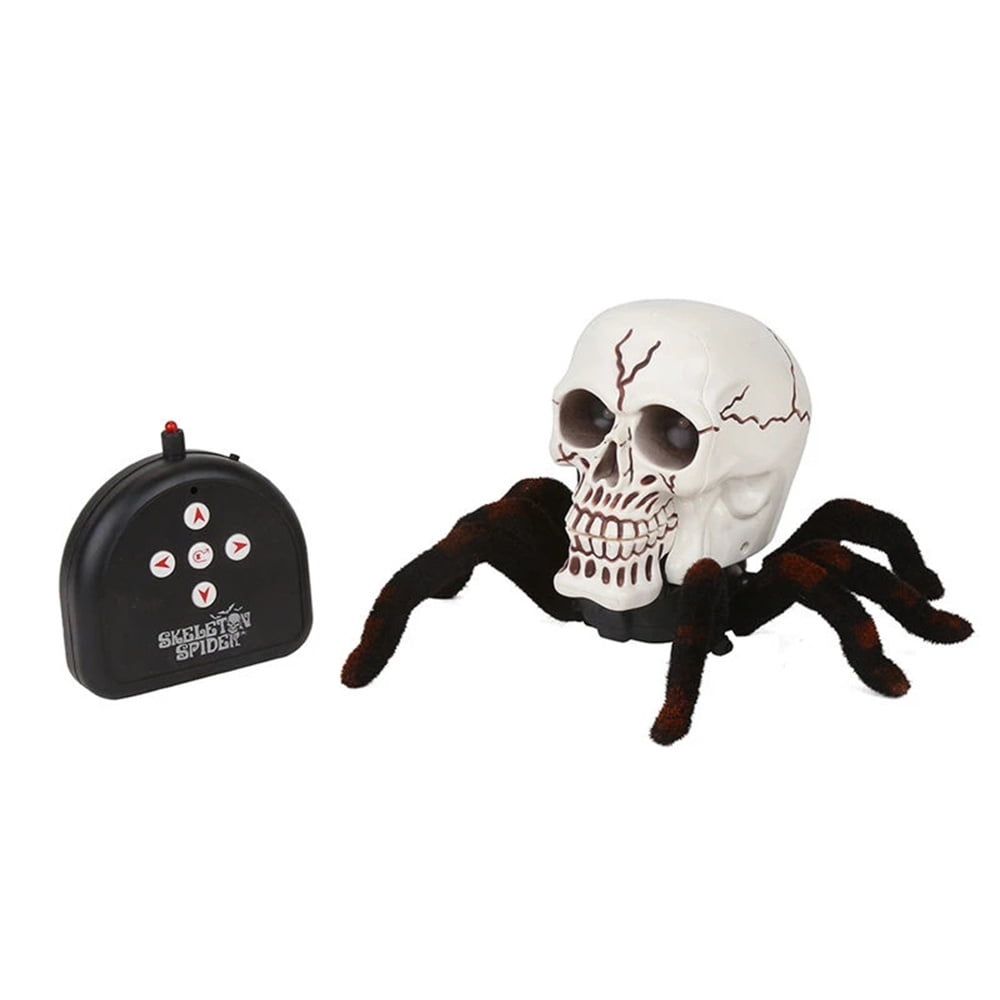 Skull Spider Toy Remote Control Scary Toy for Halloween Skeleton Spider