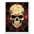 thumbnail image 1 of Skull Spider Web Old School USA Tattoo Ink Body Rockabilly Americana 50s Art Print Framed Poster Wall Decor 12x16 inch, 1 of 5
