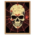 thumbnail image 1 of Skull Spider Web Old School USA Tattoo Ink Body Rockabilly Americana 50s Art Print Framed Poster Wall Decor 12x16 inch, 1 of 5