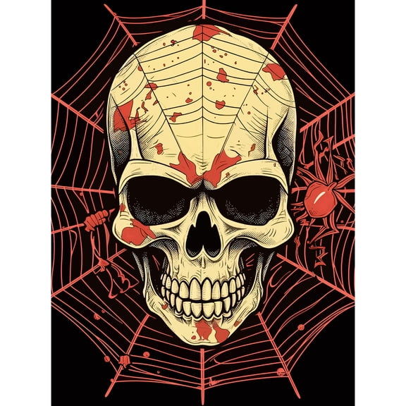 Skull Spider Web Old School USA Tattoo Ink Body Rockabilly Americana 50s Unframed Wall Art Print Poster Home Decor Premium