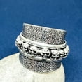 thumbnail image 1 of Skull Spinner Ring: Oxidized 925 Sterling Silver Gothic Biker Jewelry, 1 of 9