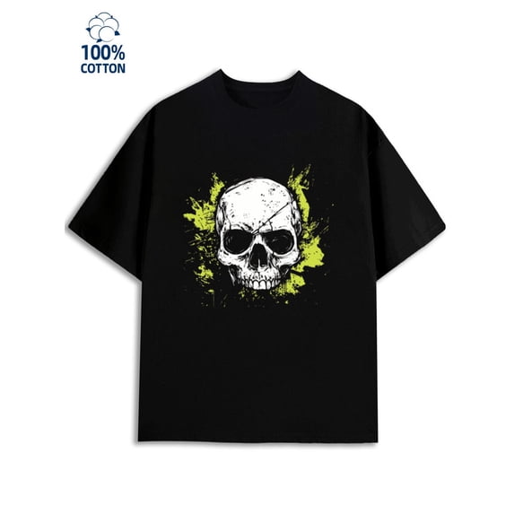 Skull Splash Tee men's skeleton black idk 3d Casual Unisex Shirt Printed tshirts Unique Design Unisex Shirt Graphic tshirts Original Unisex Shirt Cotton tshirts