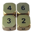 thumbnail image 1 of Skull Splitter Dice- Gold Color- Solid Metal Six Sided (D6) RPG Dice- Set of 4, 1 of 2
