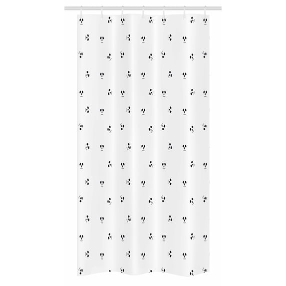 Skull Stall Shower Curtain, Skull Art Print Backdrops Minimalistic Features Abstract Design Artwork Print, Fabric Bathroom Set with Hooks, 36W X 72L Inches Long, Black and White, by Ambesonne