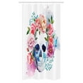 thumbnail image 1 of Skull Stall Shower Curtain, Funny Skull with Colorful Floral Head Victorian Style Dead Skeleton Graphic Art Print, Fabric Bathroom Set with Hooks, 36W X 72L Inches Long, Multicolor, by Ambesonne, 1 of 1