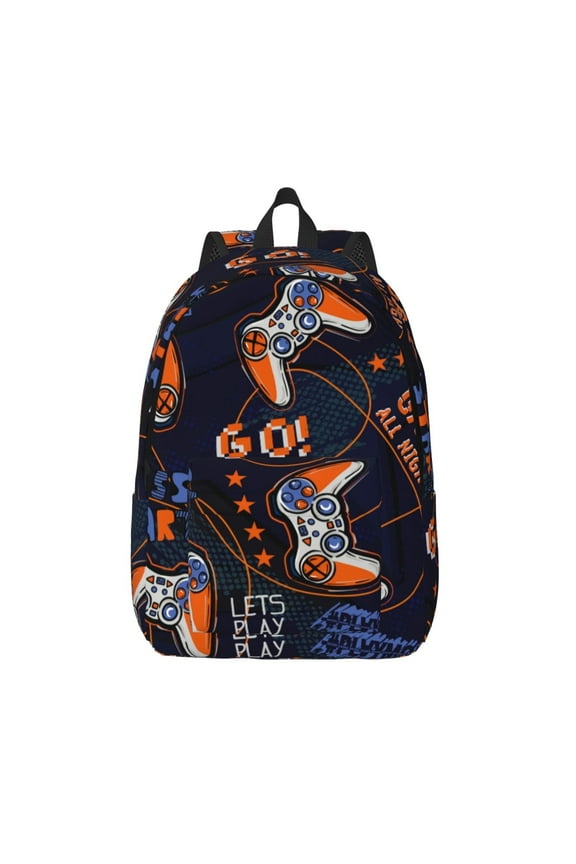 Aesthetic Gaming Kid School Backpack,Game Canvas Travel Hiking Shoulder Daypack BookBag Age 4~12