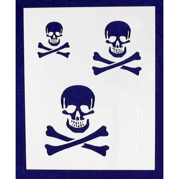Skull Stencil 14 Mil- 2", 3", 4" -1 Sheet-Painting /Crafts/ Templates