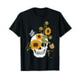 thumbnail image 1 of Skull Sunflower Gardening Butterfly T-Shirt, 1 of 5