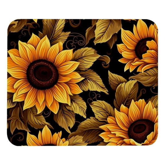 Skull Sunflower Mouse Pad, Rubber Base Computer Mouse Pads for Wireless Mouse