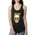 thumbnail image 1 of Skull Sunflower Skeleton Bandana Inspirational/Christian Ladies Racerback Tank Top, Black, Small, 1 of 3
