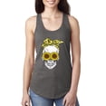 thumbnail image 1 of Skull Sunflower Skeleton Bandana Inspirational/Christian Ladies Racerback Tank Top, Dark Grey, Small, 1 of 3