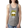 thumbnail image 1 of Skull Sunflower Skeleton Bandana Inspirational/Christian Ladies Racerback Tank Top, Heather Grey, Small, 1 of 3