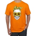 thumbnail image 1 of Skull Sunflower Skeleton Bandana Inspirational/Christian Men's Graphic T-Shirt, Orange, 3XL, 1 of 3