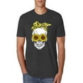 thumbnail image 1 of Skull Sunflower Skeleton Bandana Inspirational/Christian Mens Premium Tri Blend T-Shirt, Vintage Black, 2XL, 1 of 3