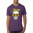 thumbnail image 1 of Skull Sunflower Skeleton Bandana Inspirational/Christian Mens Premium Tri Blend T-Shirt, Vintage Purple, Medium, 1 of 3