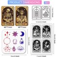 thumbnail image 1 of Skull Tarot Card Clear Silicone Stamp Metal Frame Cutting Die Cuts Layering Moon and Sun Paint Craft Stencils for Card Making Scrapbooking Craft DIY Embossing, 1 of 7
