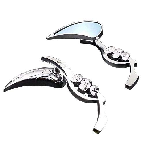 Skull Teardrop Rear View Rearview Side Mirror Cruiser Chopper Custom Motorcycle