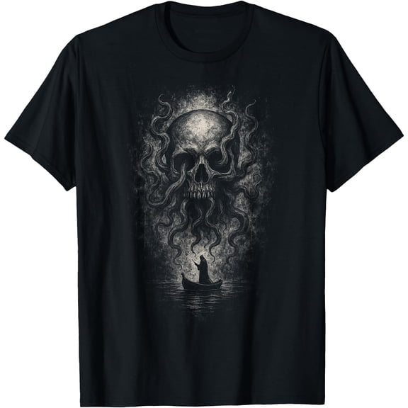Skull Tentacles Mythology Charon Hades Goth Horror Aesthetic T-Shirt, Unisex T-Shirt