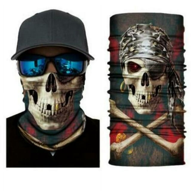 Skull Themed Face Balaclava Scarf Neck Fishing Shield Sun Gaiter Headwear Mask