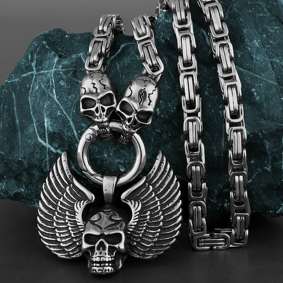Skull Titanium Steel Pendant Stainless Steel Necklace Ornament