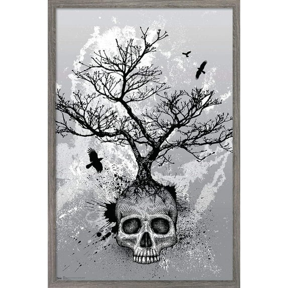 Skull - Tree Wall Poster, 14.725" x 22.375", Framed
