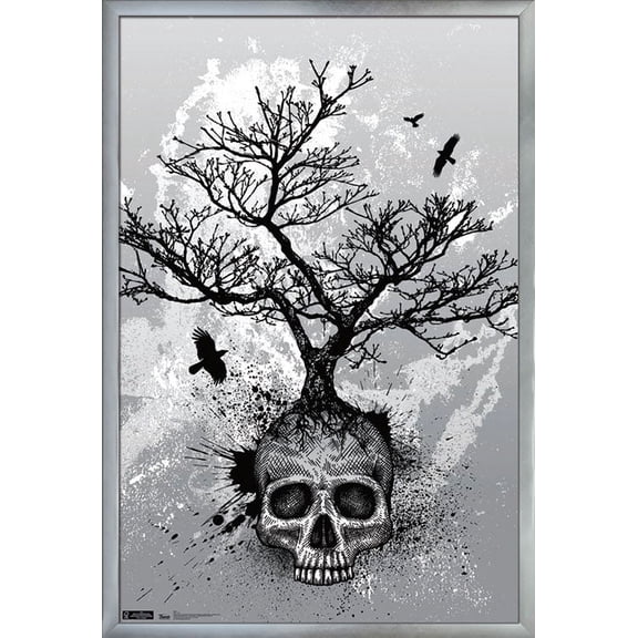 Skull - Tree Wall Poster, 22.375" x 34", Framed