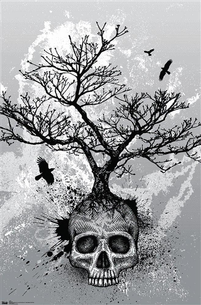 Skull - Tree Wall Poster, 22.375