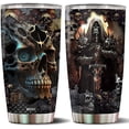 thumbnail image 1 of Skull Tumbler, Birthday Gifts For Men Who Love Skulls Coffee Mug Cup Christmas Valentine Gift Water Bottle Black Tumblers 20oz Stainless Steel Travel Cups With Lid, 1 of 6