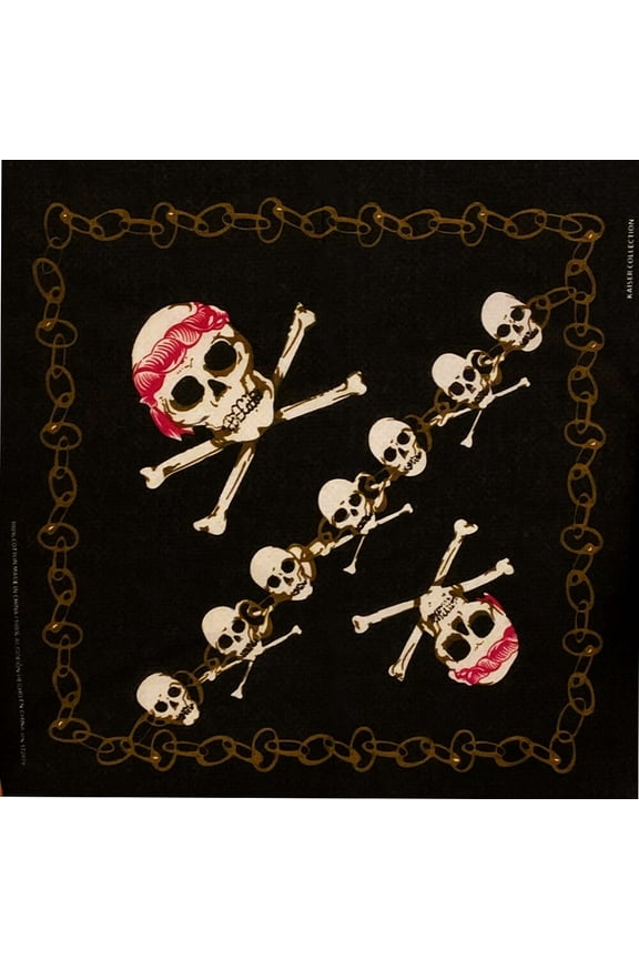 Skull Unisex 100% Cotton Multifunctional Bandana Head Wrap Multi-Packs, Punk Skull, 1 Piece