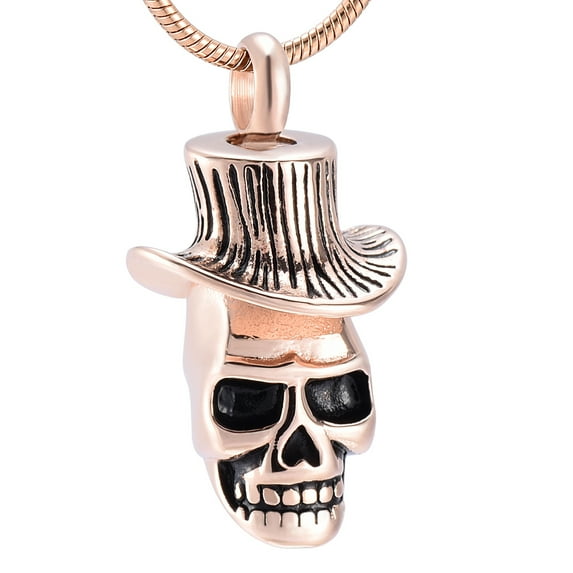 Skull Urn Necklace for Ashes for Pet Human Cremation Jewelry Pendant Memorial Ash Keepsake for Men Women