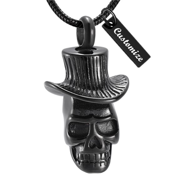 Skull Urn Necklace for Ashes for Pet Human Cremation Jewelry Pendant Memorial Ash Keepsake for Men Women