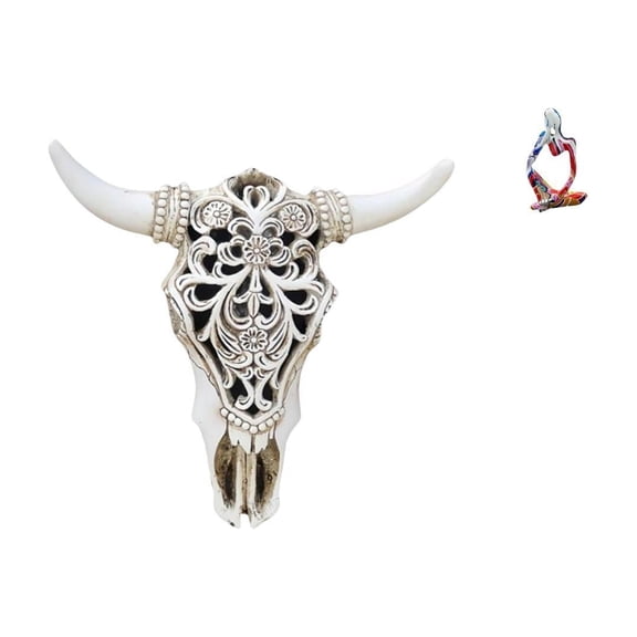 Skull Wall Sculpture Resin Cow Head Wall Decor Abstract Thinker Statue Lightweight Resin Material for Home Office Spaces