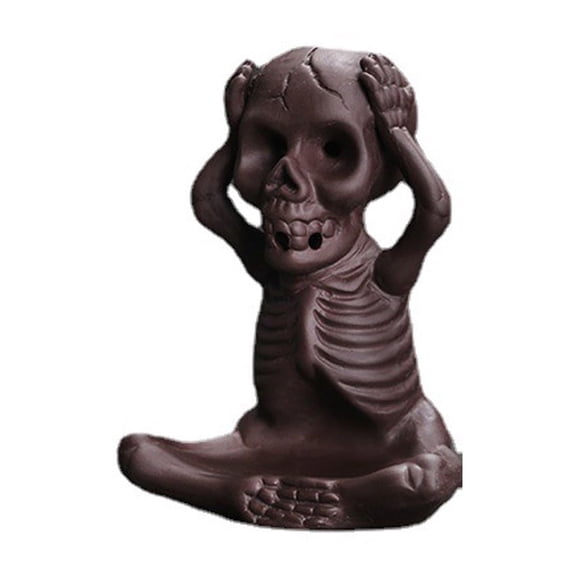 Skull Waterfall Smoke Aromatherapy Decor for Home, Yoga, Meditation - Unique Gift for Halloween, Gothic Decor Skull Decor Incense Stick Holder Reverse Flow Censer Incense Waterfall Burner