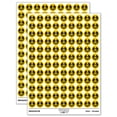 thumbnail image 1 of Skull Wearing Mask 200+ Round Stickers - Yellow - Gloss Finish - 0.50" Size, 1 of 3