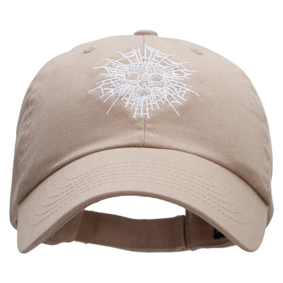 Skull Web Low Profile Washed Cap - Khaki OSFM