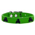 thumbnail image 1 of Skull Widget Genuine Leather Dog Collar Emerald Green 10, 1 of 2