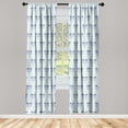 thumbnail image 1 of Skull Window Curtains, Optical Illusion Stripes with Skeleton Heads Repetitive Gothic Modern, Lightweight Decor 2-Panel Set with Rod Pocket, Pair of - 28"x84", Soft Blue Indigo and White, by Ambesonne, 1 of 3
