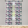 thumbnail image 1 of Skull Window Curtains, Repetitive Shadows of Skeleton Heads with Dark Blue Gothic Themed Modern, Lightweight Decor 2-Panel Set with Rod Pocket, Pair of - 28"x63", Hunter Green Plum Rose, by Ambesonne, 1 of 3