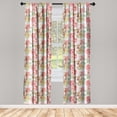 thumbnail image 1 of Skull Window Curtains, Smiling Skeleton Head with the Roses Dead Lovers Symbolism Artwork, Lightweight Decor 2-Panel Set with Rod Pocket, Pair of - 28"x63", Grey Yellow Ecru and Coral, by Ambesonne, 1 of 3