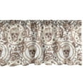 thumbnail image 1 of Skull Window Valance, Damask Design of Skull Heads and Chain Motifs on Gothic Rococo Style, Curtain Valance for Kitchen Bedroom with Rod Pocket, 54" X 18", Ivory Cocoa and Pale Brown, by Ambesonne, 1 of 2
