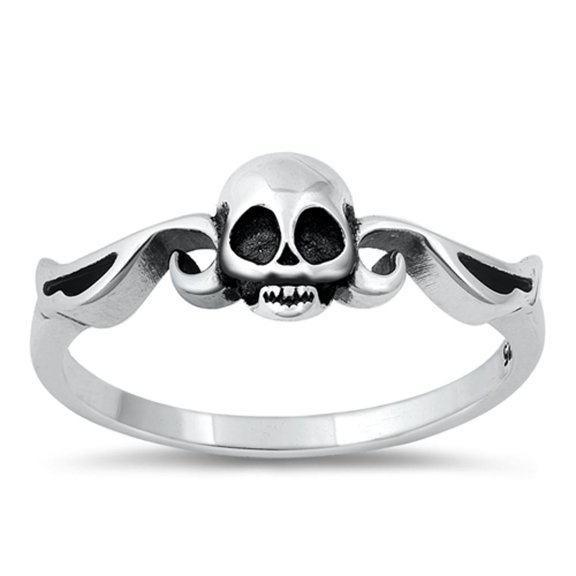 Skull Wings Death Mortal Ring .925 Sterling Silver Band Jewelry Female Male Unisex Size 4
