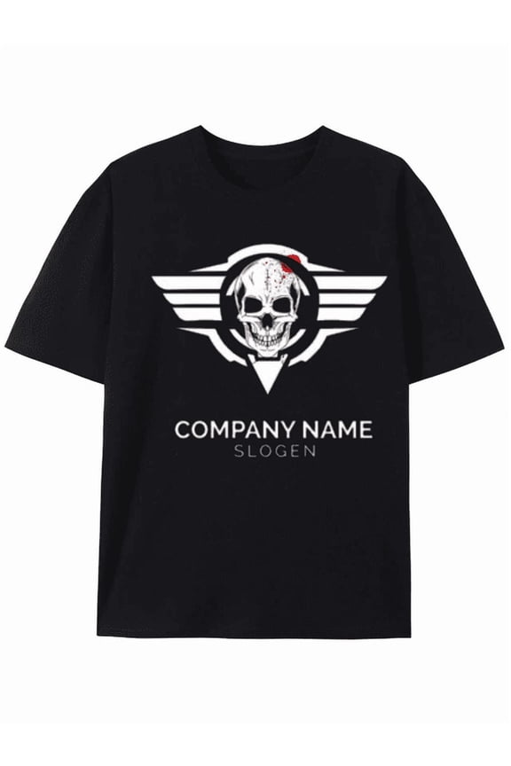Skull Wings Logo T-shirt - Customizable Company Name & Slogan
