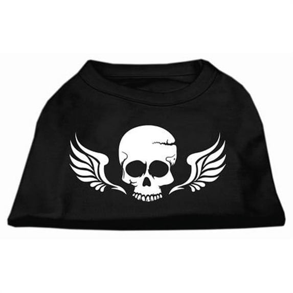 Skull Wings Screen Print Shirt Black Med - 12