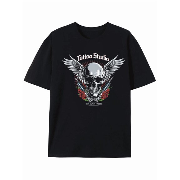 Skull & Wings Tattoo Studio Graphic Tee - Ink Your Faith