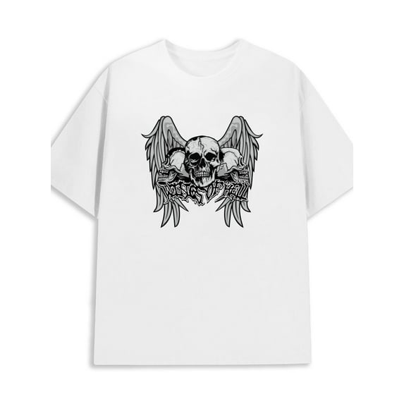 Skull Wings Tee men 180G 100% Cotton white Retro Unisex Shirt Short Sleeve tshirts Original Unisex Shirt Short Sleeve tshirts Casual Unisex Shirt Graphic tshirts