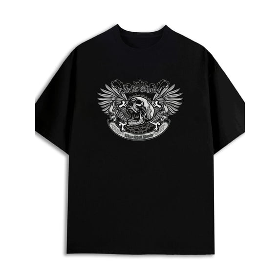 Skull Wings Tee men's 180G 100% Cotton black Basic Unisex Shirt Printed tshirts Original Unisex Shirt Graphic Tee tshirts Casual Unisex Shirt Cotton tshirts