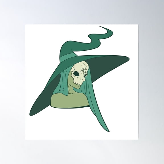 Skull Witch Poster Wall Art, Modern Wall Decor For Living Room Bedroom, 16x16 UNFRAMED