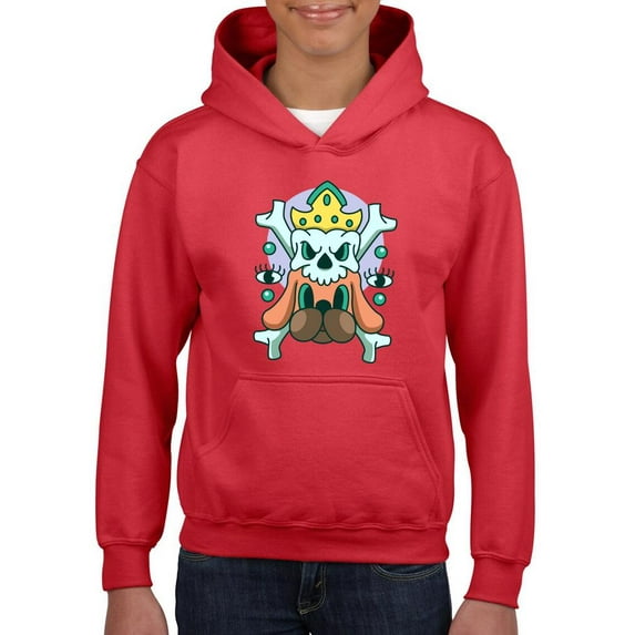 Skull With Dog Modern Style Hoodie Juniors -Image by Shutterstock, Small