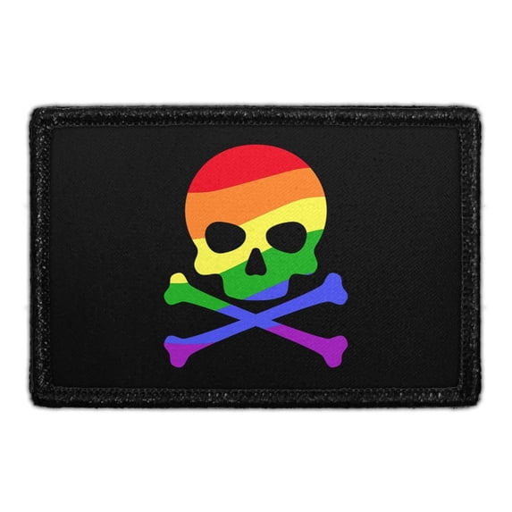 Skull with LGBTQ Colors - Removable Patch