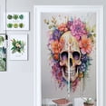 thumbnail image 1 of Skull With Leaves And Flowers Door Curtain Nordic Living Room DoorCurtain Porch Partition Curtain Kitchen Rative Half Curtain, 1 of 4
